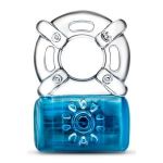 Синее эрекционное виброкольцо Pleaser Rechargeable C-Ring