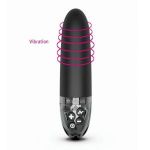 Черный вибратор с электростимуляцией Sleak Freak - 14 см.