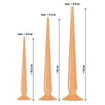 Набор из 3 телесных удлиненных анальных пробок Super Long Flexible Butt Plug Set