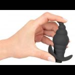 Черная анальная вибропробка RC Butt Plug - 9,6 см.