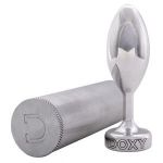 Серебристая анальная втулка Doxy Smooth Butt Plug - 10,5 см.