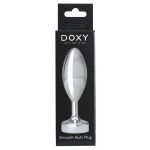 Серебристая анальная втулка Doxy Smooth Butt Plug - 10,5 см.