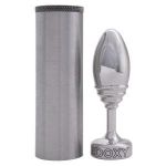 Серебристая анальная втулка Doxy Ribbed Butt Plug - 10,5 см.
