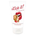 Лубрикант на водной основе Lick it! Sparkling Wine and Strawberry с ароматом клубники и шампанского - 50 мл.