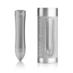 Серебристая металлическая вибропуля Doxy - 12 см.