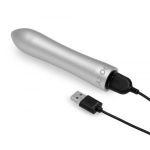 Серебристая металлическая вибропуля Doxy - 12 см.