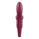 Бордовый вибратор-кролик Touch me - 21,2 см.