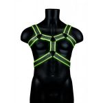Стильная портупея Body Harness с неоновым эффектом - размер L-XL