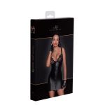 Мини-платье с кружевным лифом и двусторонней молнией Powerwetlook mini-dress with lace chest and 2-way zipper