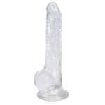 Прозрачный фаллоимитатор на присоске Lusty Jelly Dildo - 18 см.