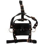 Черный намордник с кляпом-шаром Head Harness With A Gag