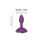 Фиолетовая анальная пробка с ограничителем-розой Open Rose Size S Butt Plug