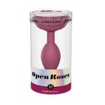 Сливовая анальная пробка с ограничителем-розой Open Rose Size M Butt Plug