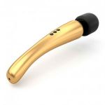 Золотисто-черный жезловый вибратор Megawand - 29,5 см.