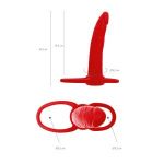 Красная насадка на пенис для двойного проникновения Black&Red - 16,5 см.