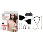 Большой эротический набор из 12 предметов Interchangeable Collar & Nipple Clips Set