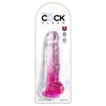 Розовый фаллоимитатор с мошонкой на присоске 8’’ Cock with Balls - 22,2 см.