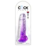 Фиолетовый фаллоимитатор с мошонкой на присоске 8’’ Cock with Balls - 22,2 см.