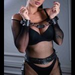 Черные кожаные наручники Sex Game