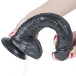 Черный фаллоимитатор-гигант с грушей 11 Squirt Extreme Dildo - 27,5 см.