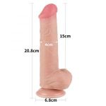 Телесный фаллоимитатор 8 Sliding Skin Dual Layer Dong - 20,8 см.