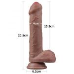 Коричневый фаллоимитатор 8 Dual Layered Silicone - 20,5 см.