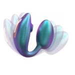 Бирюзовый вибратор для пар Wonderlover