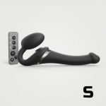 Черный безремневой страпон Multi Orgasm Size S с клиторальной стимуляцией