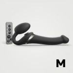 Черный безремневой страпон Multi Orgasm Size M с клиторальной стимуляцией