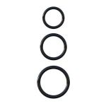 Набор из трех черных эрекционных колец Silicone 3-Ring Stamina Set