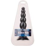 Чёрная анальная пробка-ёлочка MENZSTUFF BEADED PROBE - 16,5 см.