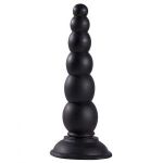 Чёрная анальная пробка-ёлочка MENZSTUFF BEADED PROBE - 16,5 см.