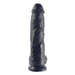 Реалистичный чёрный фаллоимитатор-гигант 10  Cock with Balls - 25,4 см.