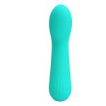 Бирюзовый изогнутый вибратор Faun - 15 см.