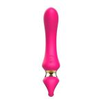 Розовый изогнутый вибромассажер Moon Vibrator - 21,1 см.