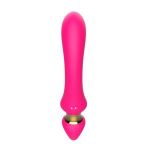 Розовый изогнутый вибромассажер Moon Vibrator - 21,1 см.