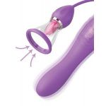 Сиреневый вибростимулятор с помпой и имитатором языка Her Ultimate Pleasure Max