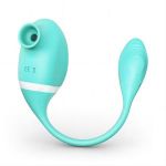 Мятный вакуумный вибростимулятор Tadpole Vibrating Dual Stimulation с виброхвостиком