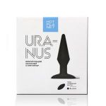 Черная анальная вибропробка с пультом ДУ Uranus - 12,8 см.