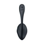 Черное виброяйцо Ribbed Petal с пультом ДУ