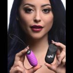 Лиловое ребристое виброяйцо с пультом ДУ 28X Ribbed Silicone Egg