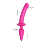 Ярко-розовый двусторонний фаллоимитатор Switch Plug-In Semi-Realistic Size L