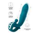 Зеленый вибратор с функцией Up&Down и стимулирующим кольцом Mija - 19 см.