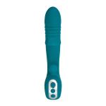 Зеленый вибратор с функцией Up&Down и стимулирующим кольцом Mija - 19 см.