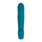 Зеленый вибратор с функцией Up&Down и стимулирующим кольцом Mija - 19 см.