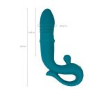 Зеленый вибратор с функцией Up&Down и стимулирующим кольцом Mija - 19 см.