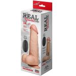 Телесный вибратор-реалистик REAL Standard с пультом ДУ - 17,5 см.
