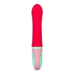 Красный вибратор с клиторальным отростком Petunia - 19 см.