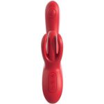 Красный вибратор-кролик Trio Bliss - 25 см.