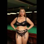 Черно-серебристый пояс для чулок plus size с цепочками